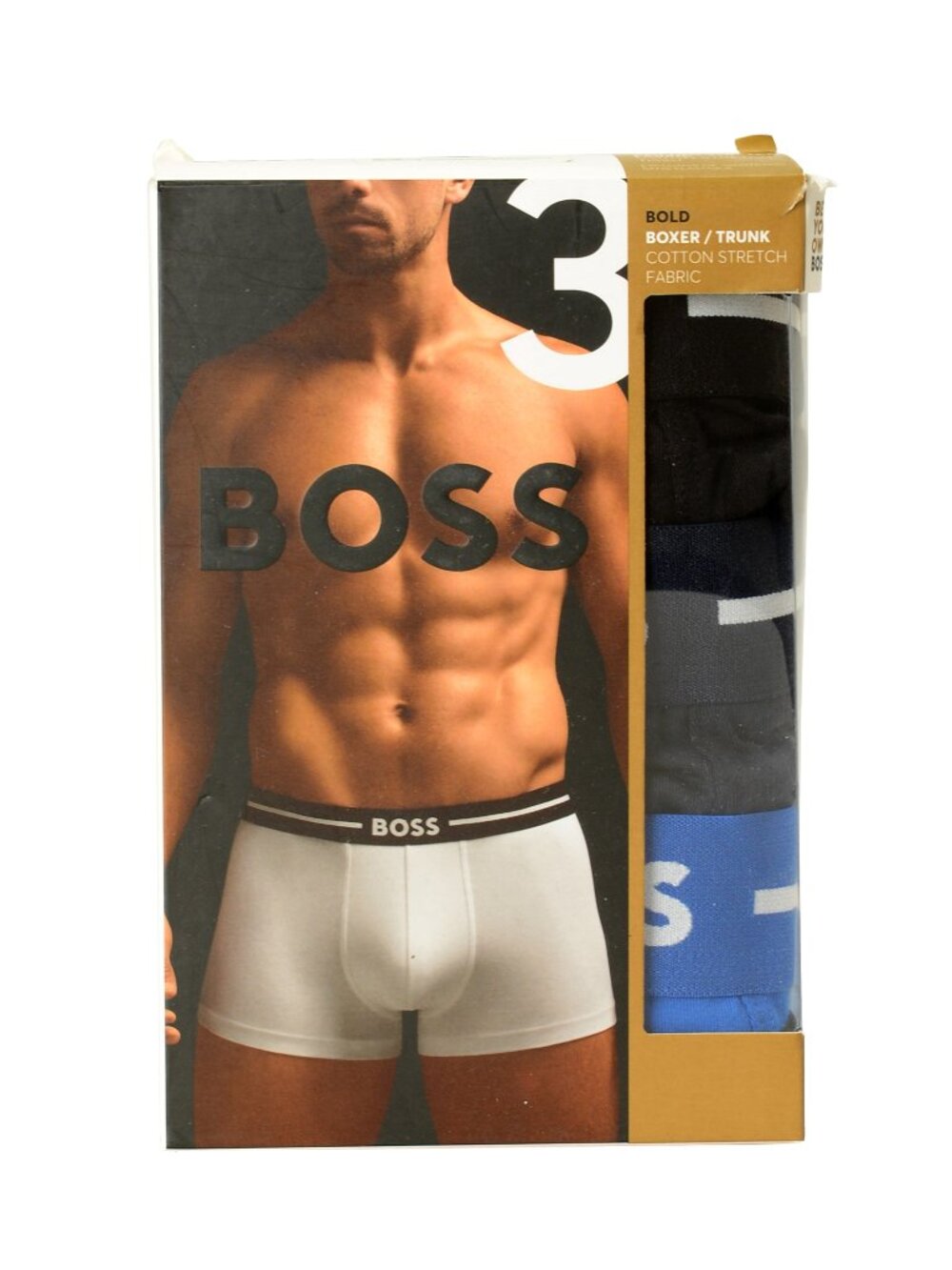 Hugo Boss Men's "BOLD" Logo Strap 3 Pack Boxer Trunk Underwear US S IT 48